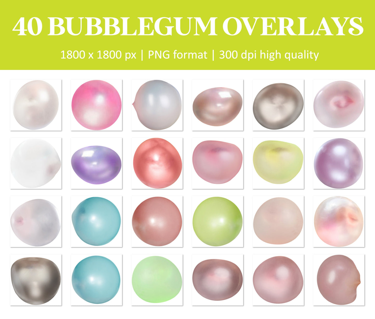 Bubblegum overlays, blowing bubble gum overlay, bubblegum PNG, bubble gum overlays, Photoshop overlays, photo prop, Digital Download