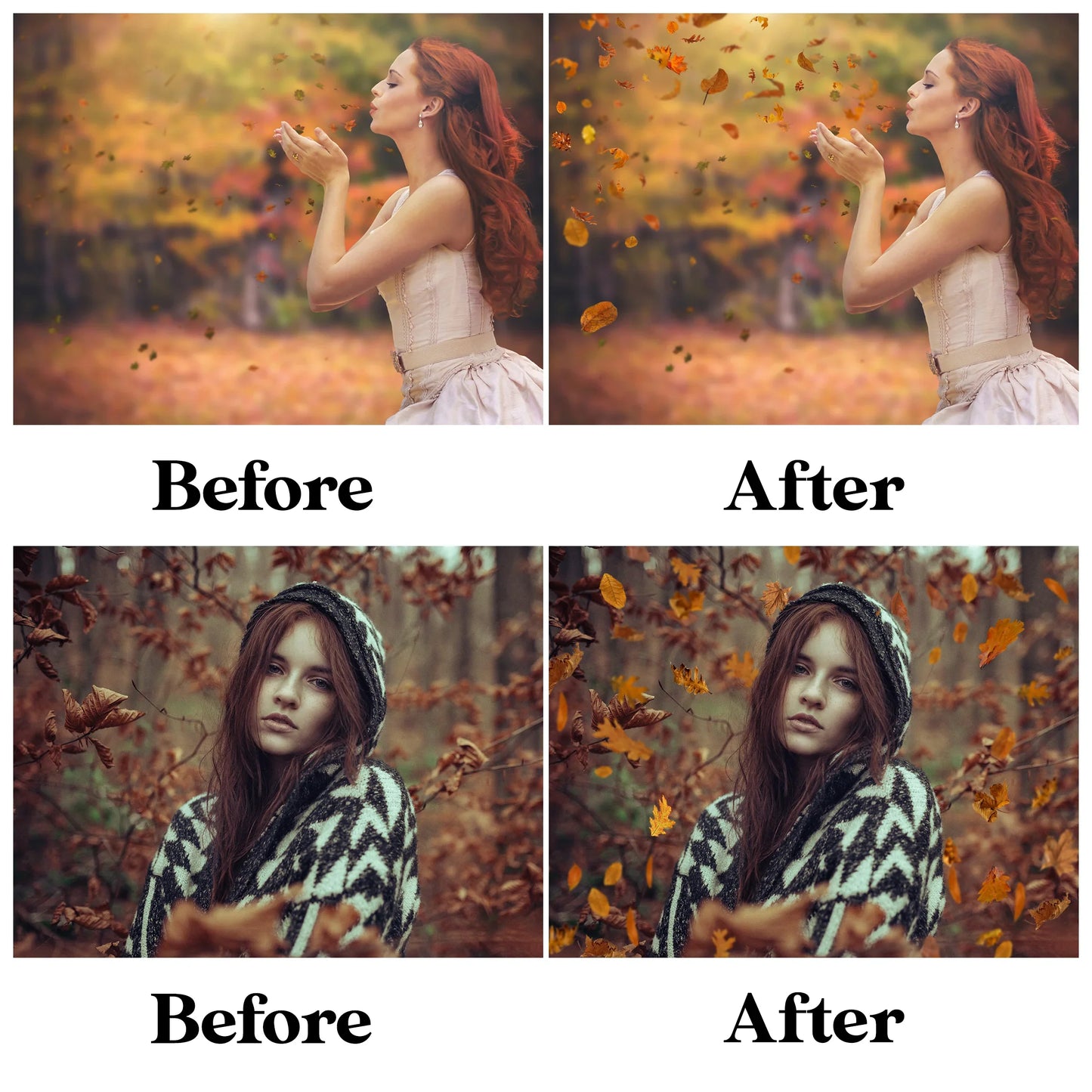 Autumn Leaves Overlays for Photoshop - Falling Fall Foliage and Seasonal Effects