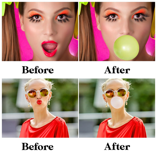 Bubblegum Overlays for Photoshop - Blowing Gum Bubble PNG