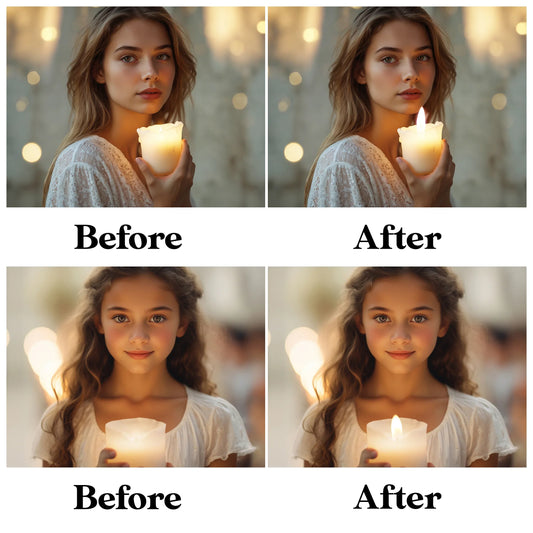 Candle Flame Overlays for Photoshop - Christmas Magic Light