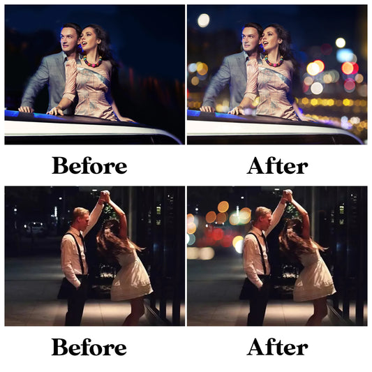 City Bokeh Light Overlays for Photoshop - Golden Street and Wedding Lights