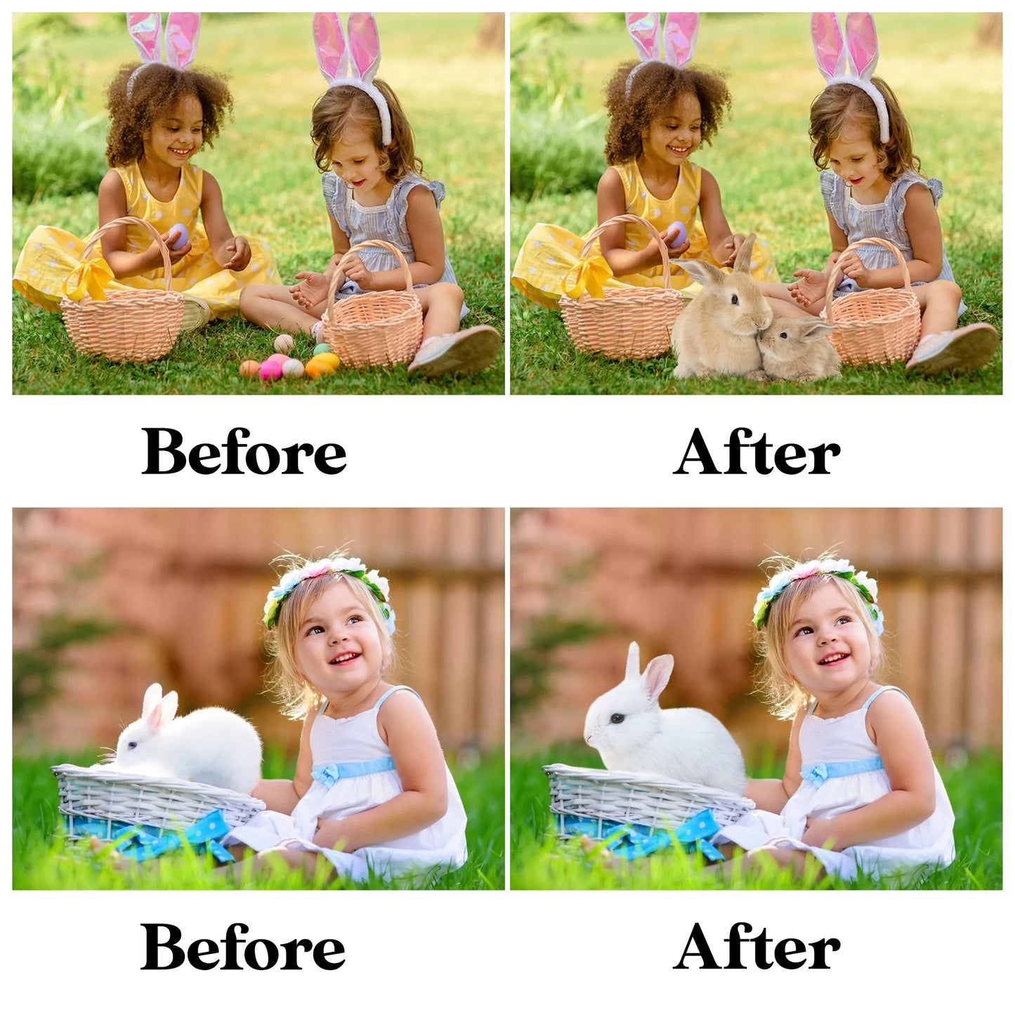 Easter Overlay for Photoshop - Bunny and Spring Animal PNG