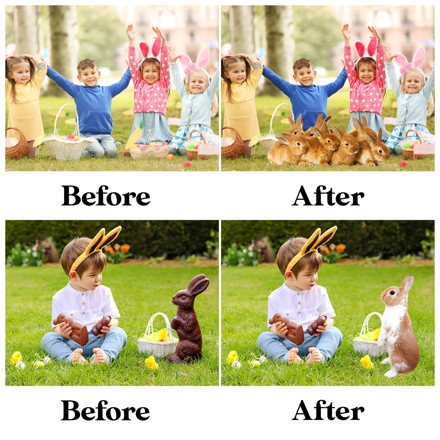 Easter Overlay for Photoshop - Bunny and Spring Animal PNG