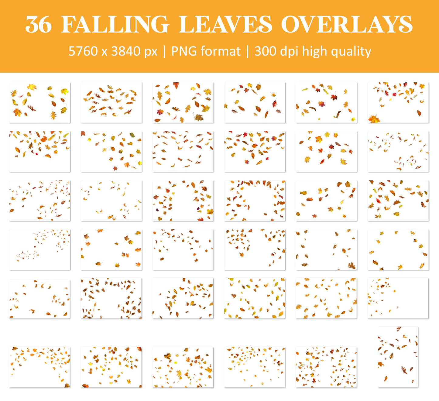 Autumn Leaves Overlays for Photoshop - Falling Fall Foliage & Seasonal Effects - Instant Digital Download