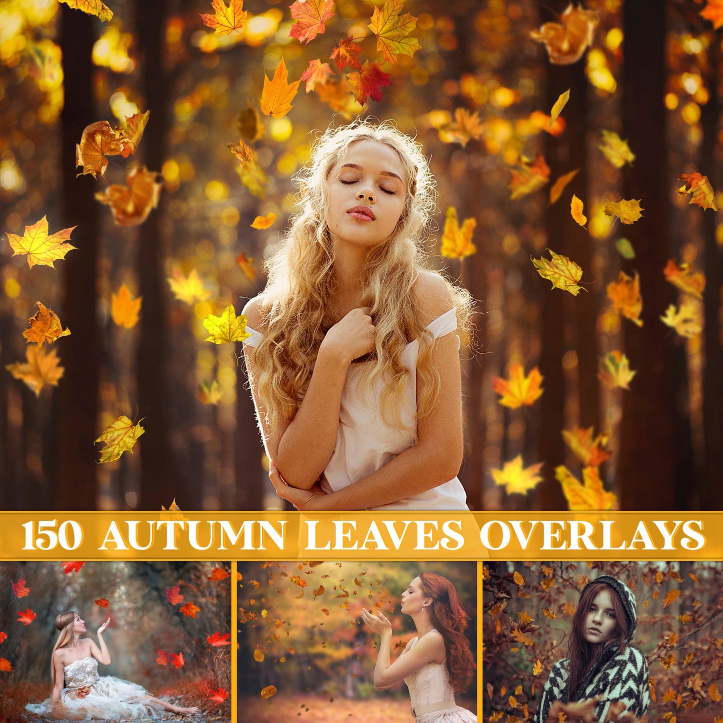 Autumn Leaves Overlays for Photoshop - Falling Fall Foliage & Seasonal Effects - Instant Digital Download