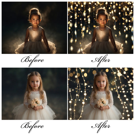Fairy Light Bokeh Overlays for Photoshop - Twinkle and Romantic Glow Effects