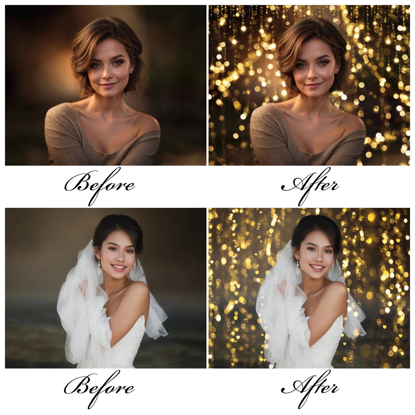 Fairy Light Bokeh Overlays for Photoshop - Twinkle and Romantic Glow Effects