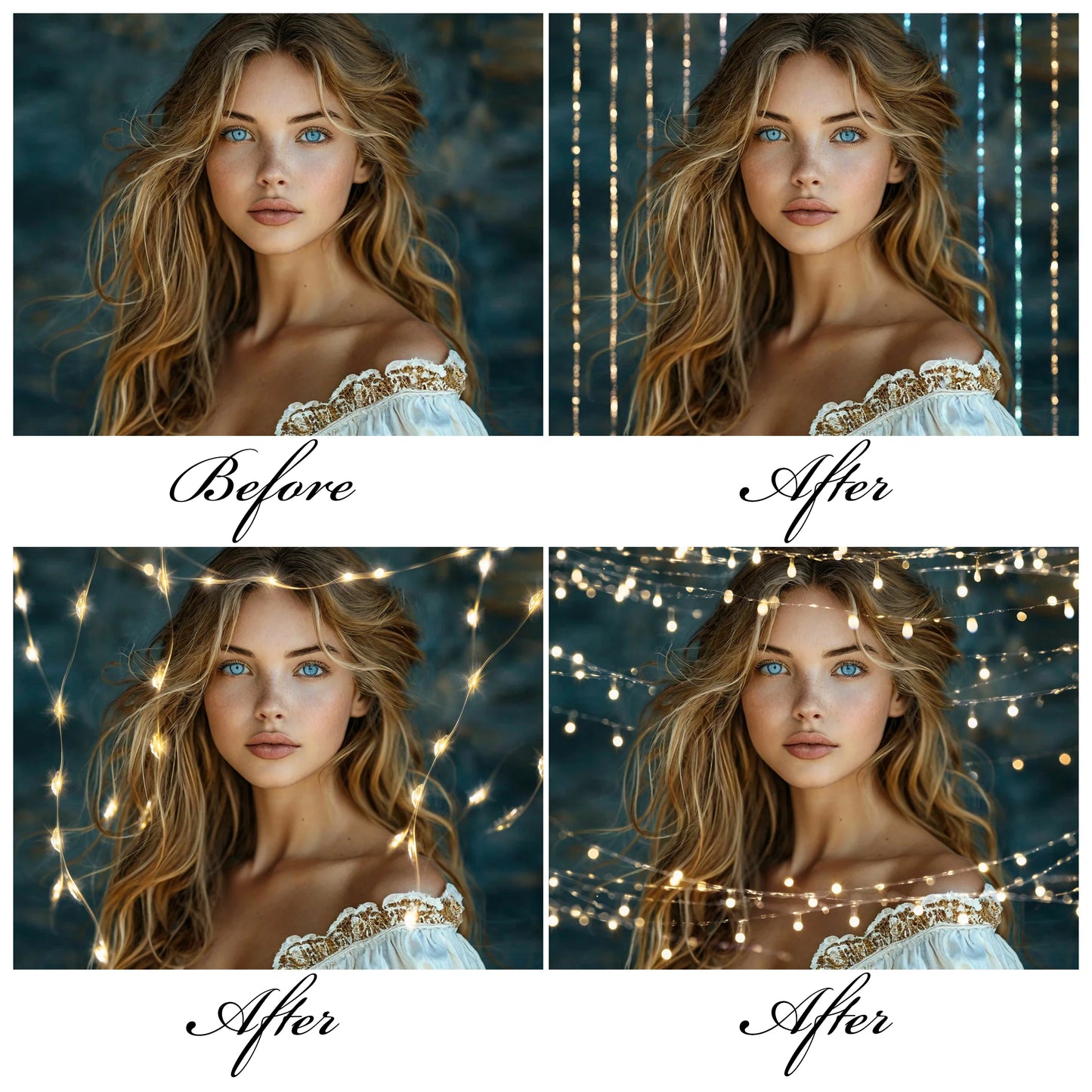 Fairy Light Bokeh Overlays for Photoshop - Twinkle and Romantic Glow Effects