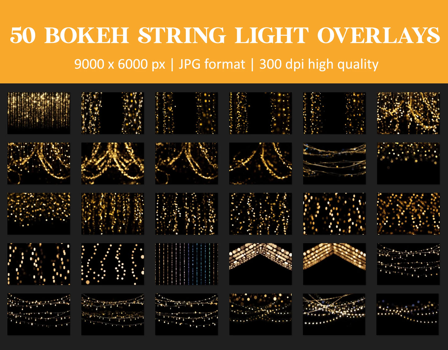 Fairy Light Bokeh Overlays for Photoshop - Twinkle and Romantic Glow Effects
