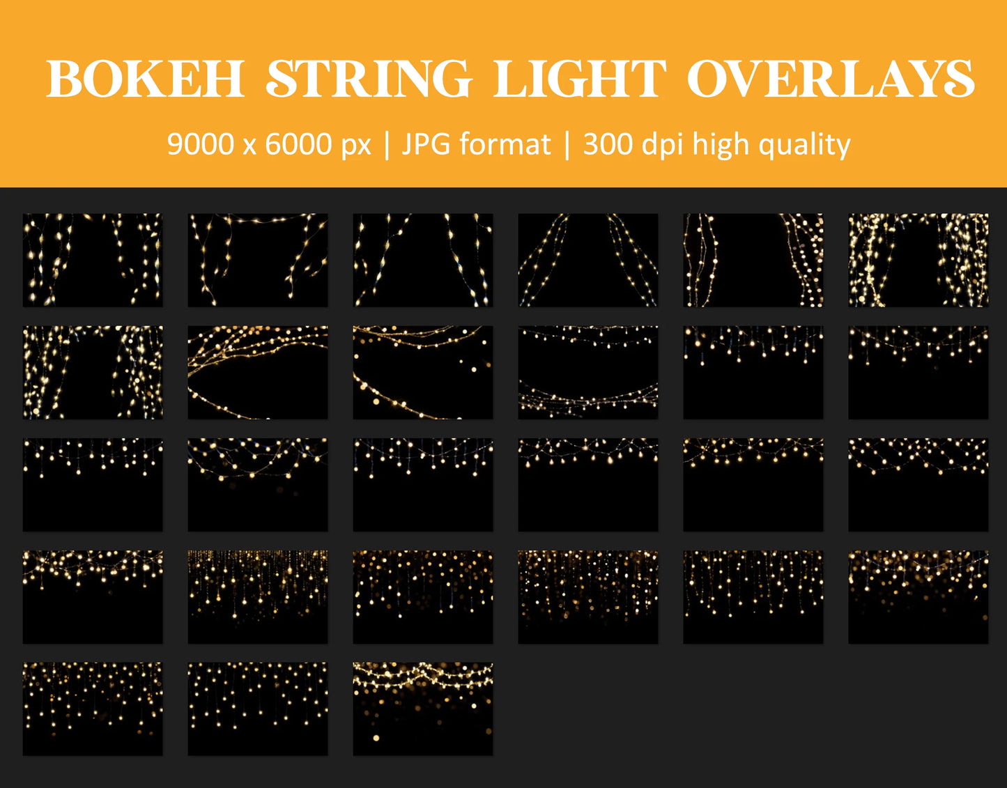 Fairy Light Bokeh Overlays for Photoshop - Twinkle and Romantic Glow Effects