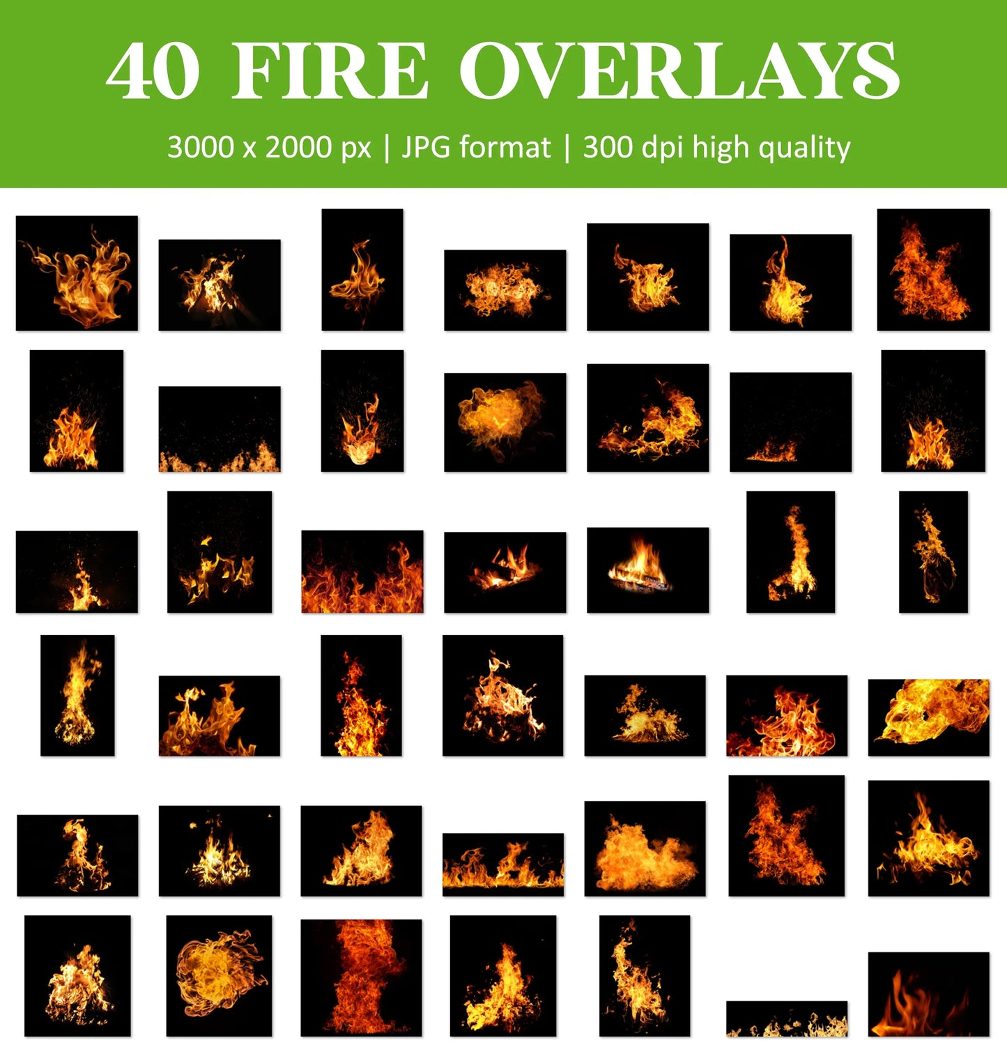 Fire Overlay for Photoshop - Realistic Campfire Flames