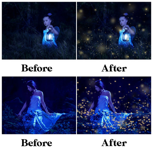 Firefly Overlays for Photoshop - Magic Fairy Dust and Star Trails