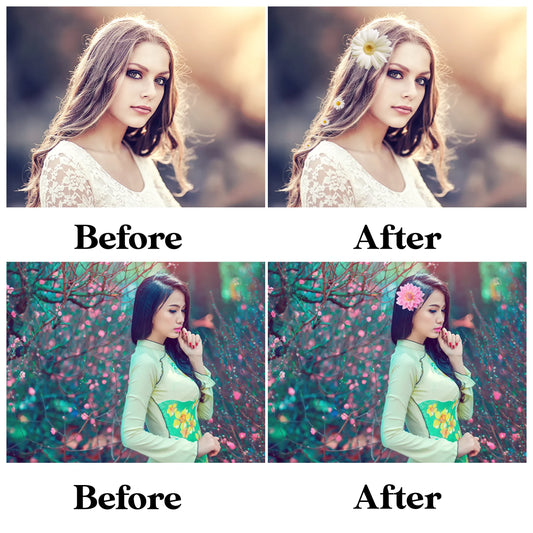 Flower Bud Overlays for Photoshop - Hair Clip and Floral Accent Effects