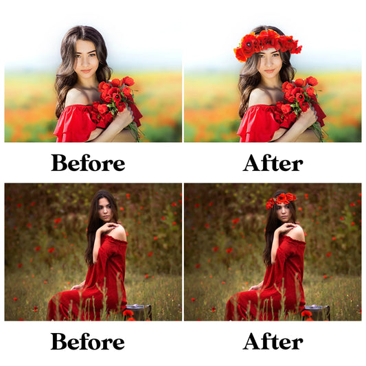 Flower Crown Overlays for Photoshop - Bridal Wreath and Boho Chic Effects