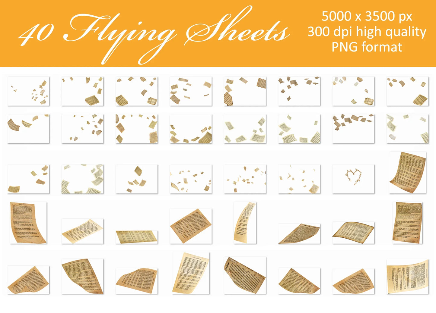 Flying Sheets Overlays for Photoshop - Sheet Music and Senior Photo Props
