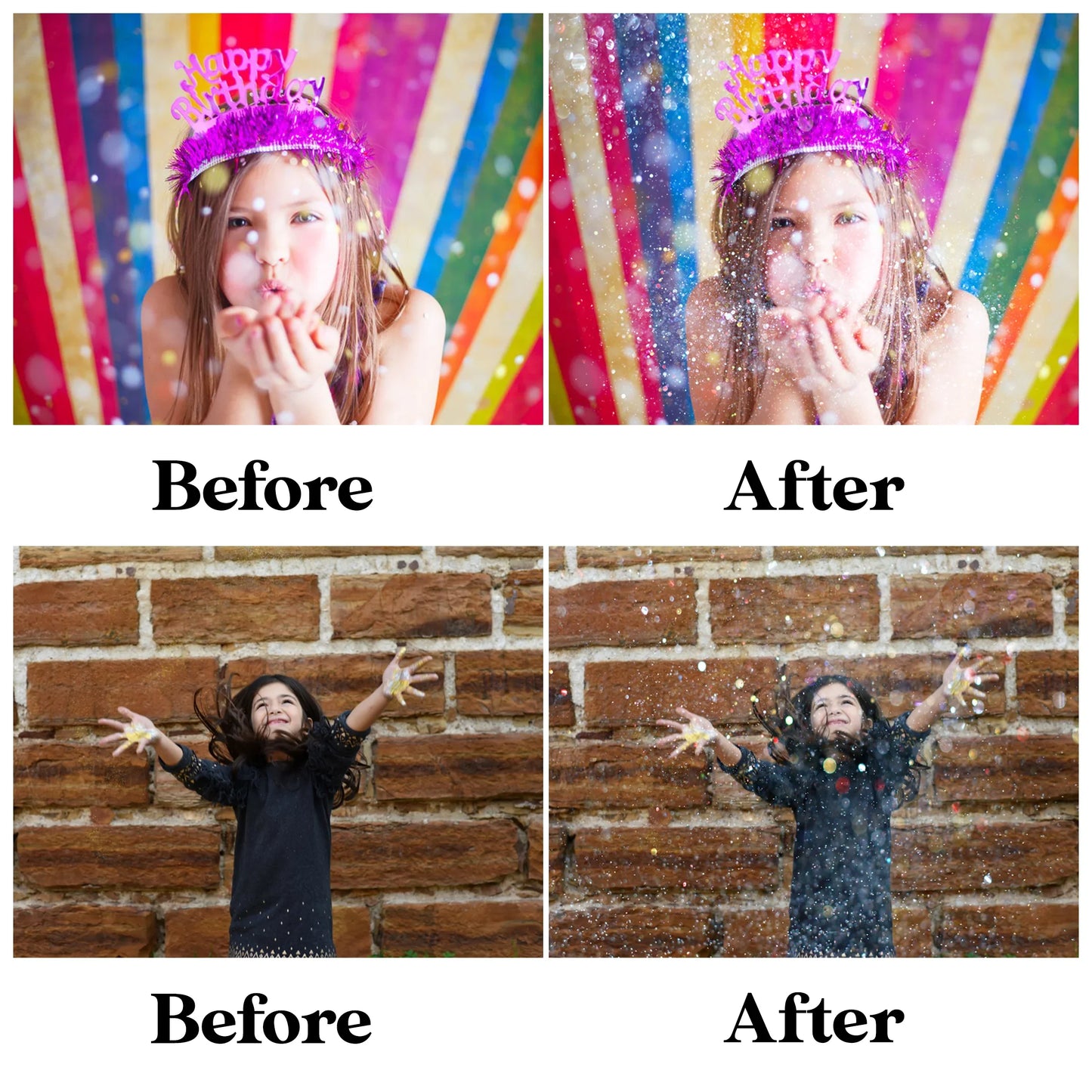 Glitter Overlays for Photoshop - Blowing Gold Dust Effects