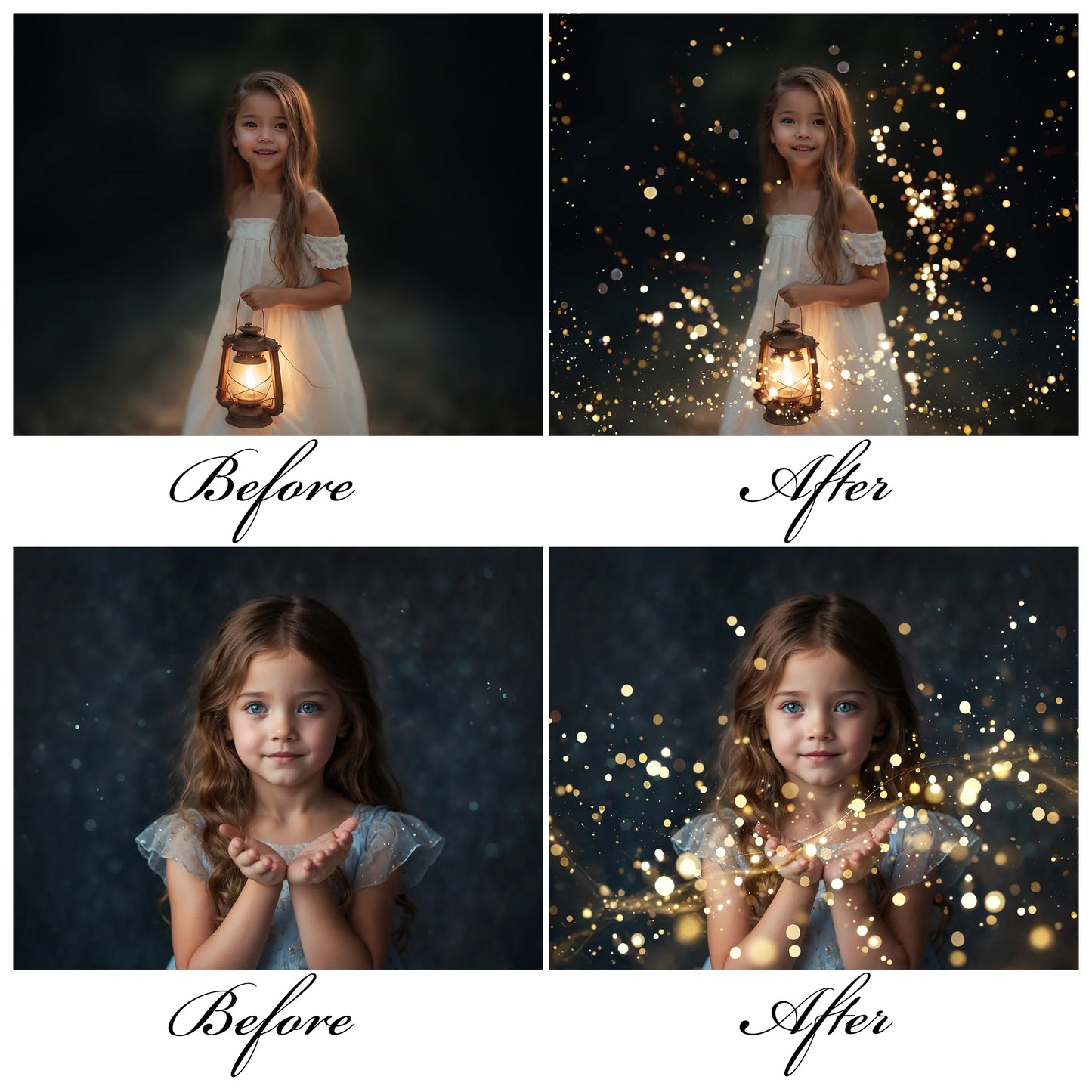 Gold Glitter Photo Overlay for Photoshop - Wedding Shimmer and Festive Sparkle