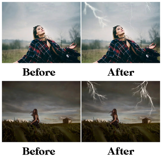 Lightning Overlay for Photoshop - Realistic Thunderstorm and Rain Effects