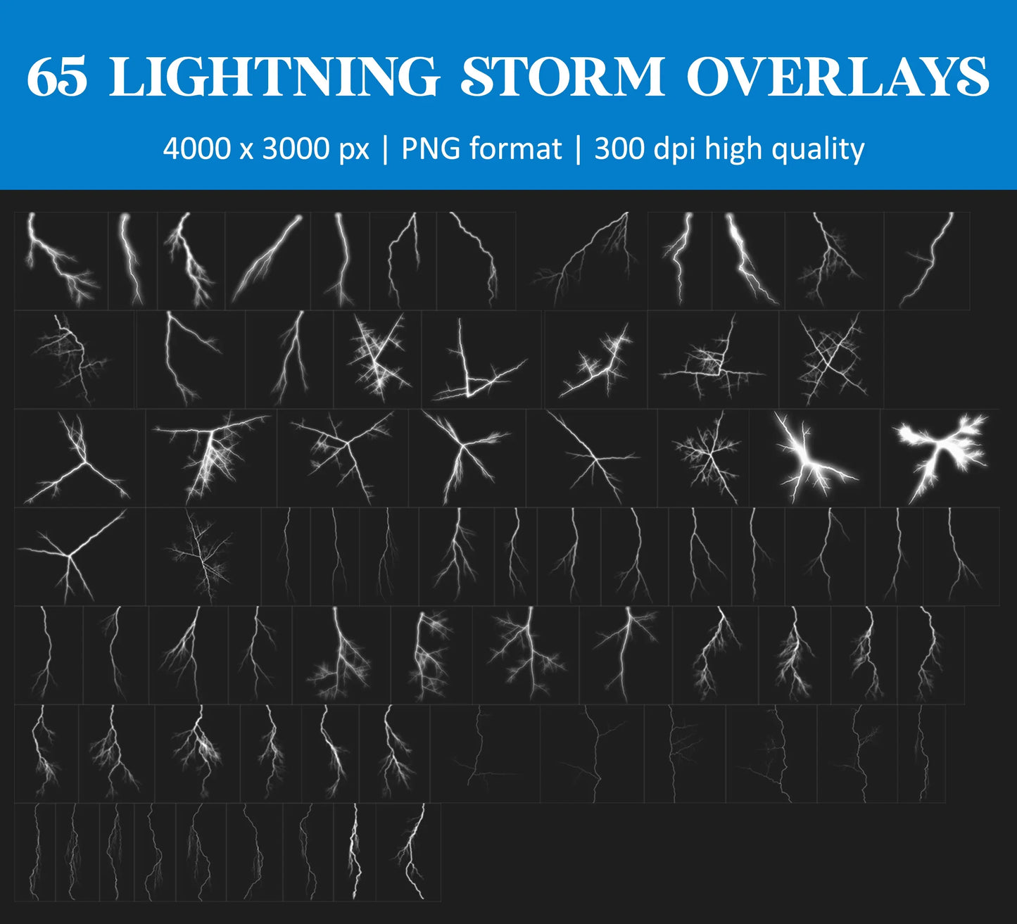 Lightning Overlay for Photoshop - Realistic Thunderstorm and Rain Effects