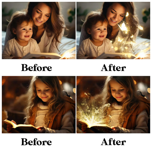 Magic Light Overlays for Photoshop - Book Glow and Enchanted Sparkle Effects