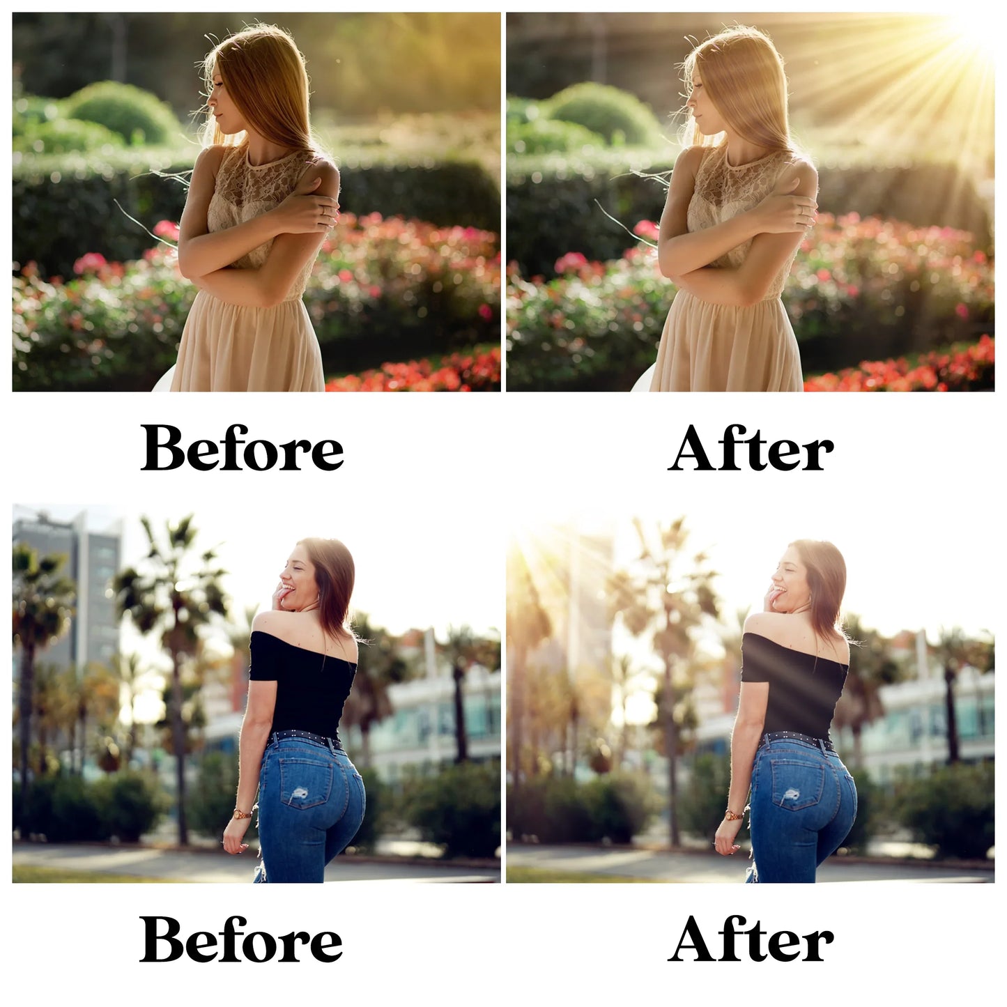 Natural Sunlight Overlays for Photoshop - Sunbeam and Ray Effects