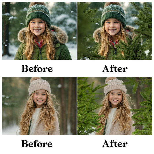 Pine Branch Overlays for Photoshop - Christmas Tree Elements