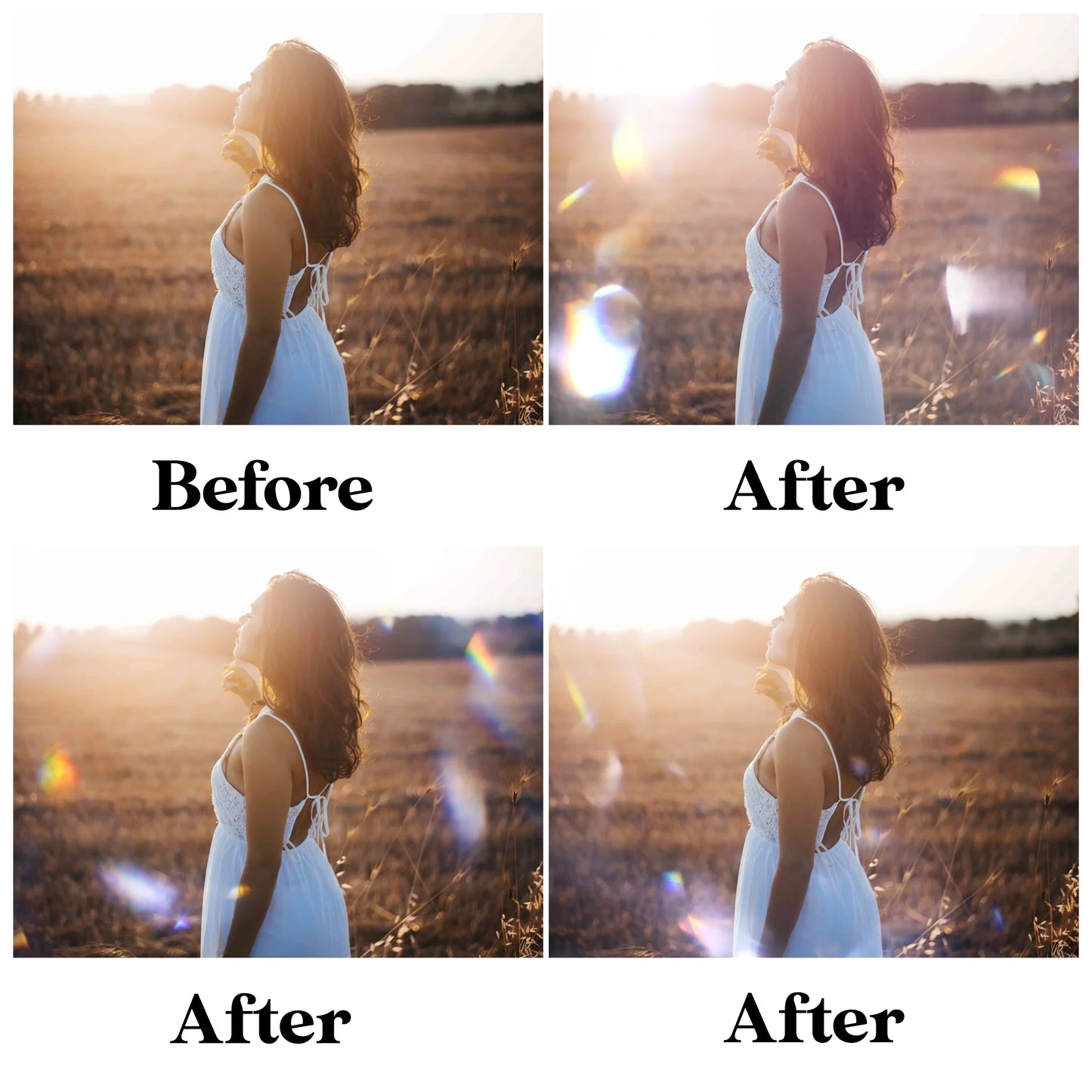 Prism Light Leak Overlays for Photoshop - Crystal Rainbow Lens Effects