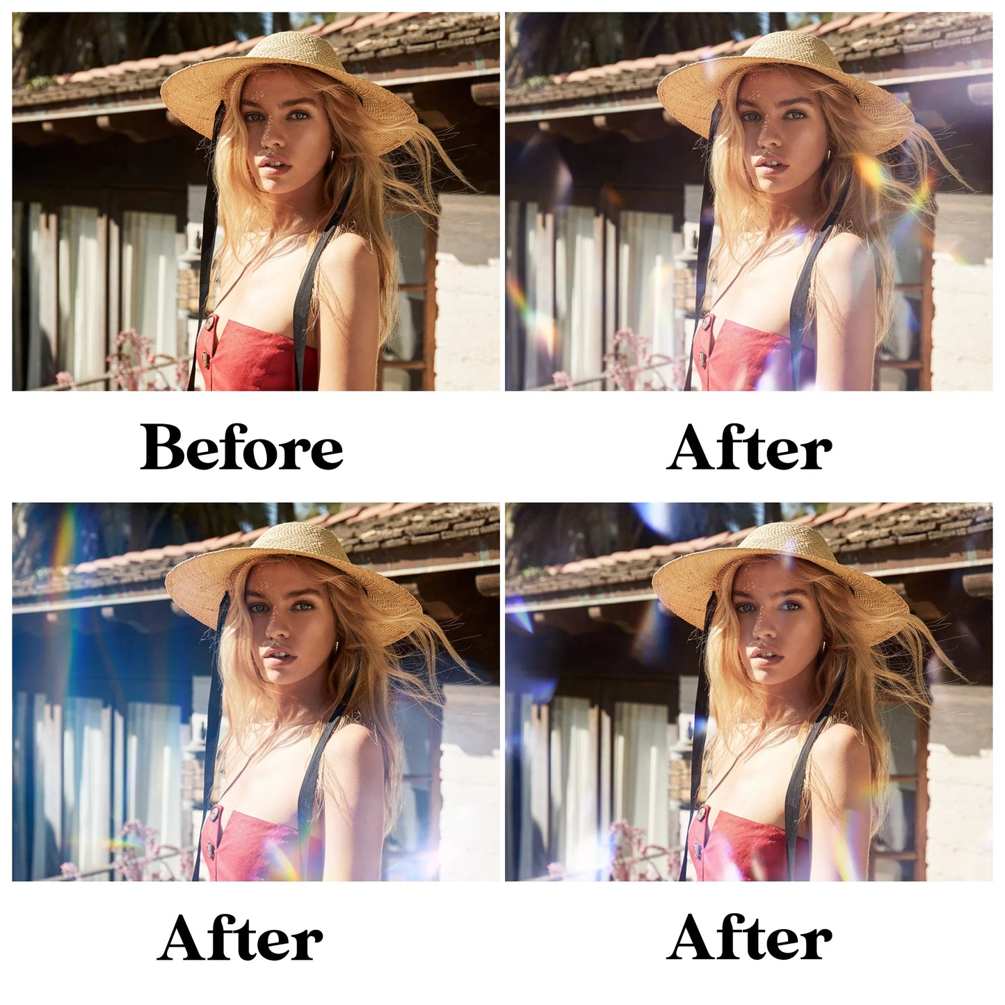 Prism Light Leak Overlays for Photoshop - Crystal Rainbow Lens Effects