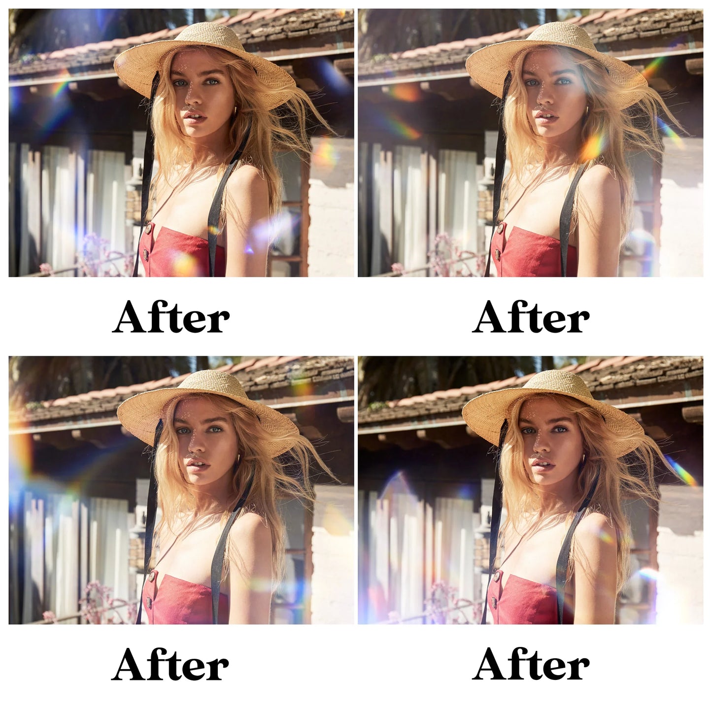 Prism Light Leak Overlays for Photoshop - Crystal Rainbow Lens Effects