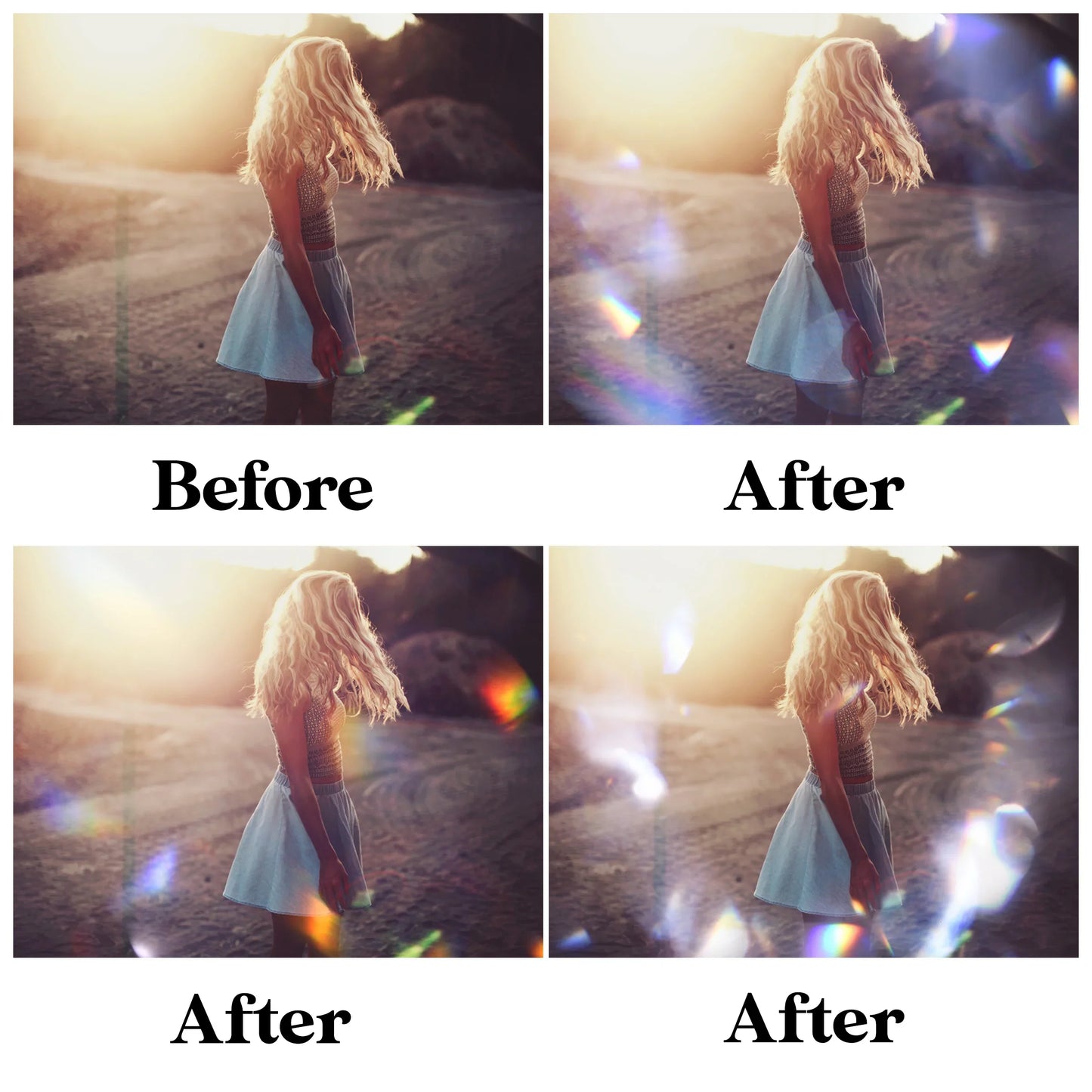 Prism Light Leak Overlays for Photoshop - Crystal Rainbow Lens Effects