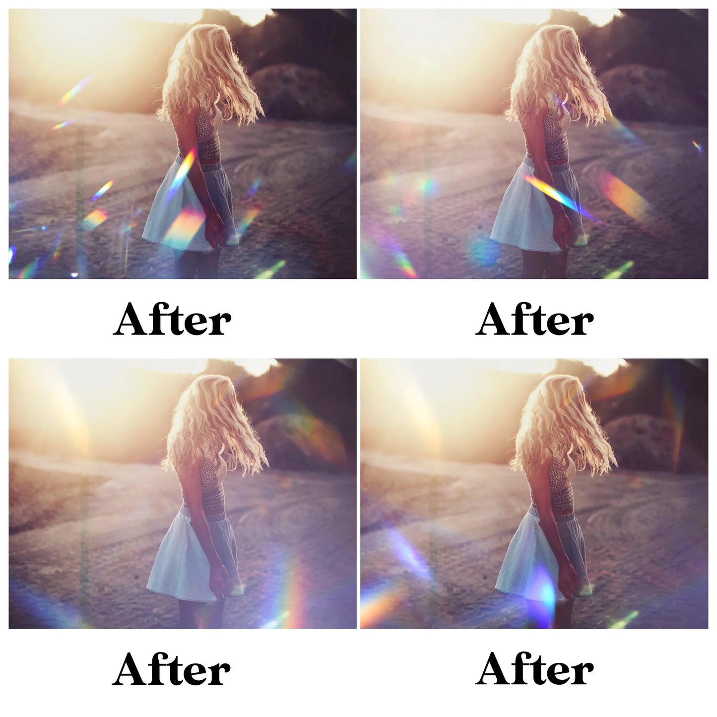 Prism Light Leak Overlays for Photoshop - Crystal Rainbow Lens Effects
