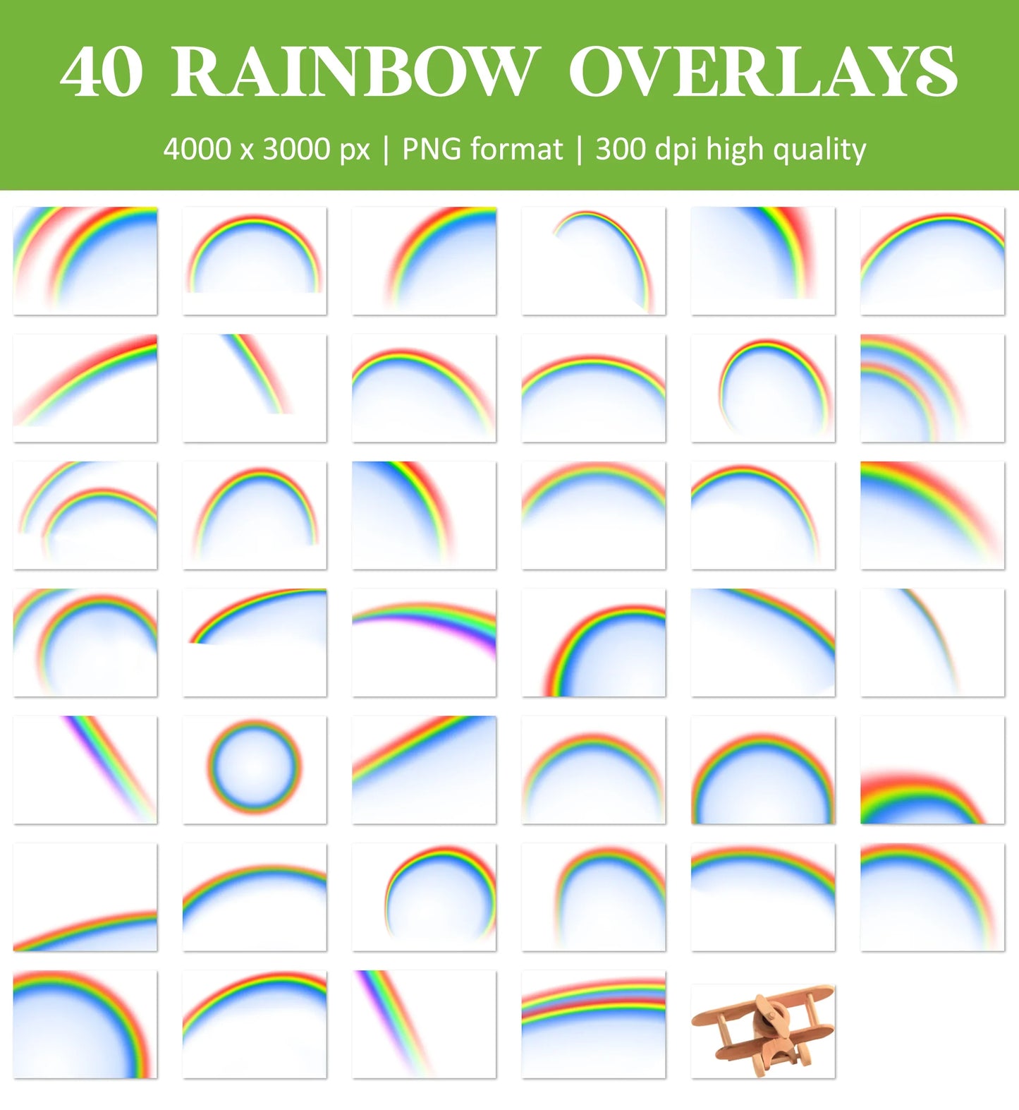 Rainbow Overlays for Photoshop - Colorful Prism and Light Spectrum Effects