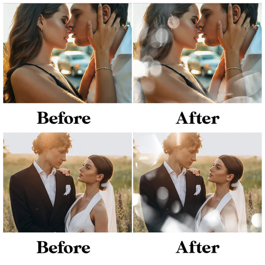 Silver Bokeh Overlays for Photoshop - Wedding and Light Leak Effects