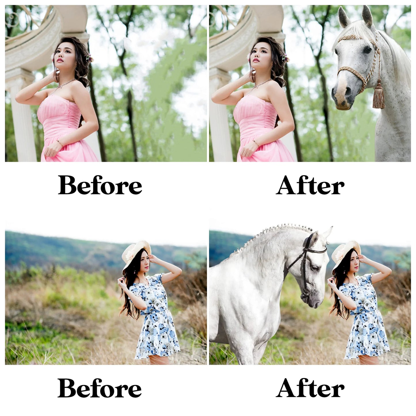 Unicorn Overlays for Photoshop - Fantasy Creature and Magic Horn Effects
