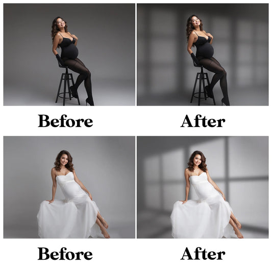 Window Shadow Overlays for Photoshop - Botanic Light and Maternity Backdrops