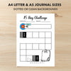 Printable 15 day challenge tracker monthly printable journal page in A4, A5 and US Letter size