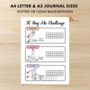 Printable 30 day abs challenge tracker monthly printable journal page in A4, A5 and US Letter size
