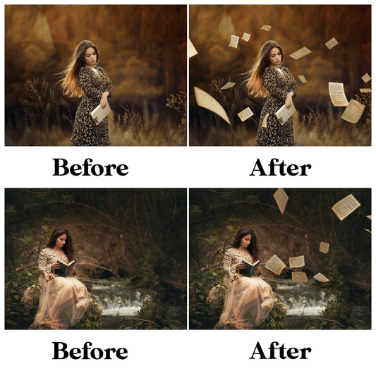 Flying Sheets Overlays for Photoshop - Sheet Music & Senior Photo Props - Instant Digital Download