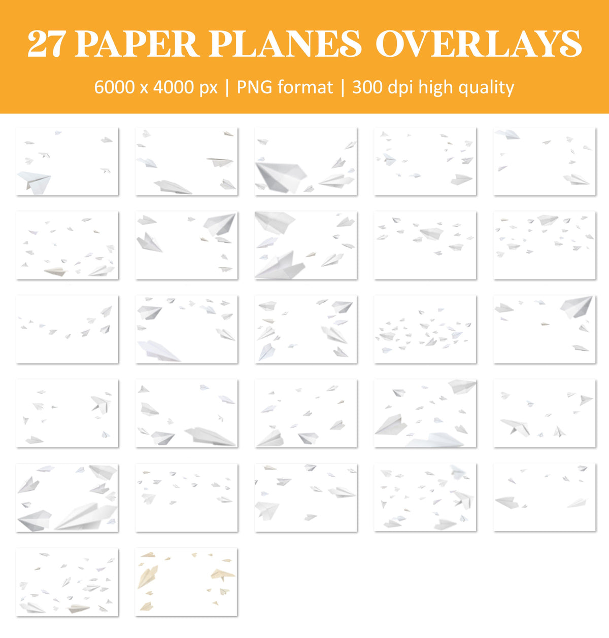 Paper Airplane Overlays for Photoshop - Flying Kids & Nostalgic Effects - Instant Digital Download