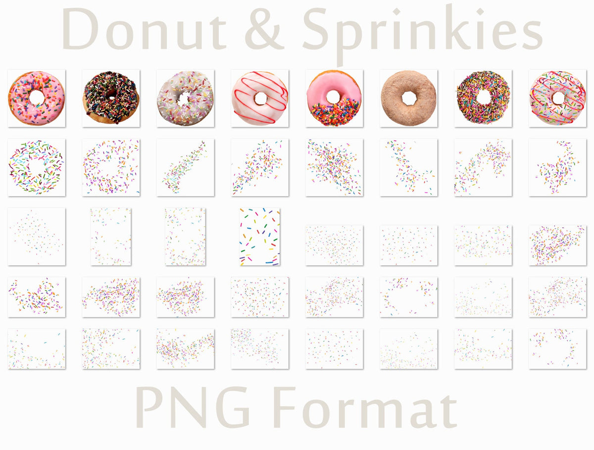 Rainbow Sprinkles Overlay for Photoshop - Birthday & Doughnut Effects - Instant Digital Download