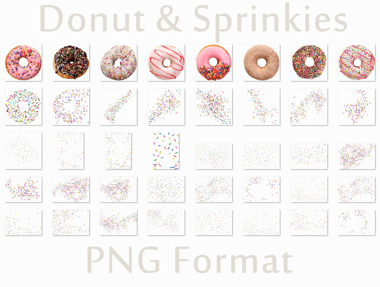 Rainbow Sprinkles Overlay for Photoshop - Birthday & Doughnut Effects - Instant Digital Download
