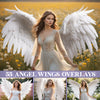 Angel Wings Overlay for Photoshop - Realistic Feather Wings and Maternity Backdrops