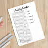 Printable anxiety tracker journal page in A4, A5 and US Letter size