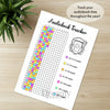 Printable audiobook tracker journal page in A4, A5 and US Letter size
