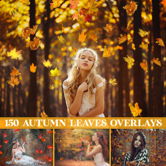 Autumn Leaves Overlays for Photoshop - Falling Fall Foliage and Seasonal Effects