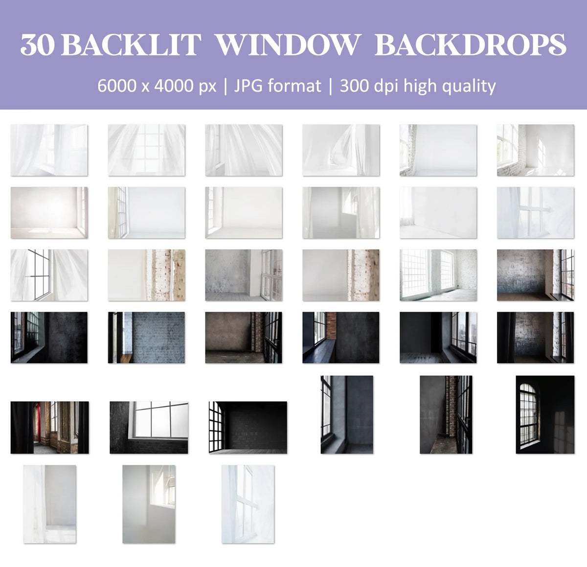 Backlit Window Backdrops for Photoshop - Maternity and Portrait Textures