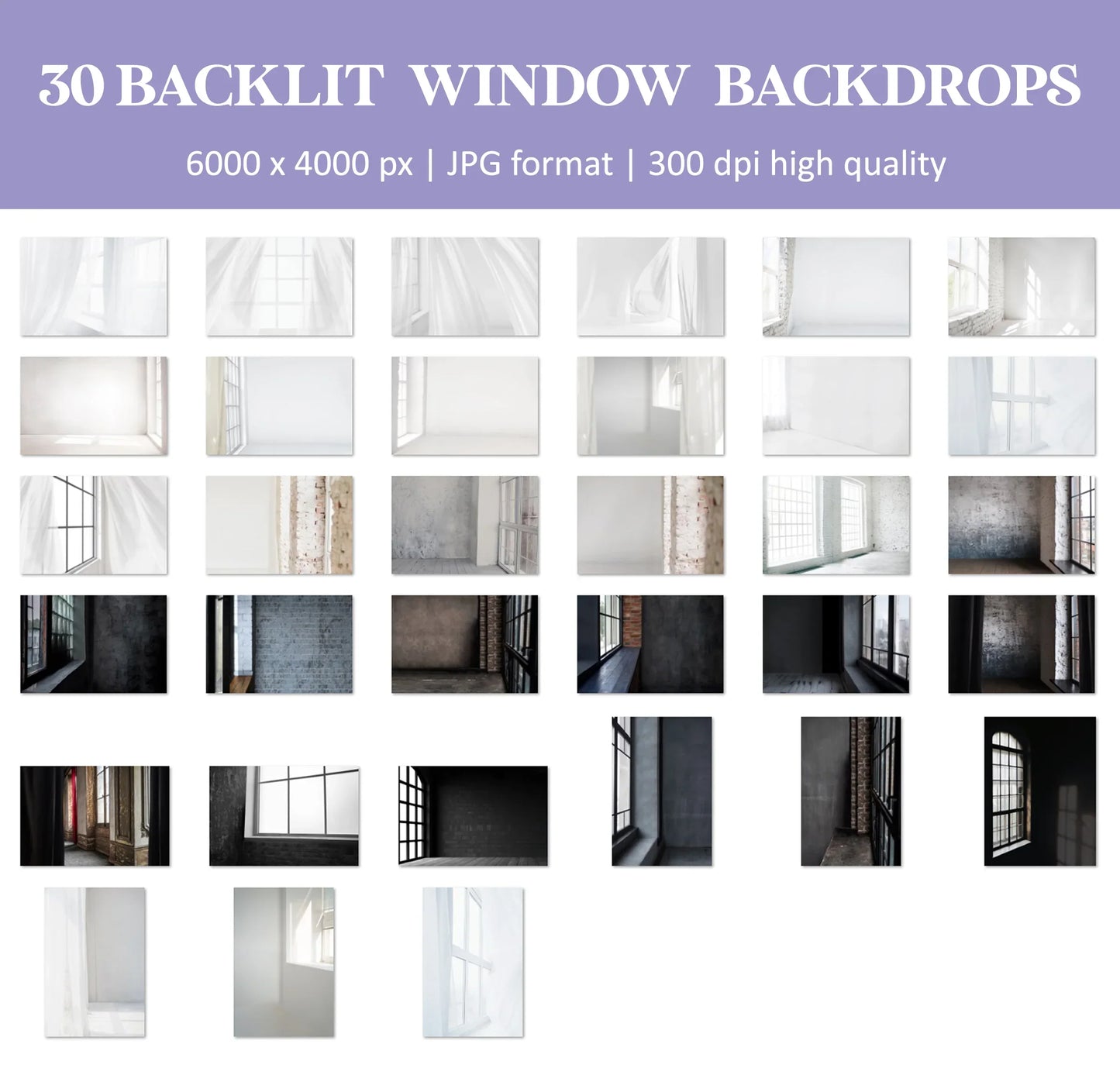 Backlit Window Backdrops for Photoshop - Maternity and Portrait Textures