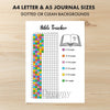 Printable bible tracker journal page in A4, A5 and US Letter size