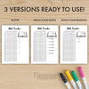 Printable bible tracker journal page in A4, A5 and US Letter size