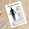 Printable body measurements tracker monthly printable journal page in A4, A5 and US Letter size
